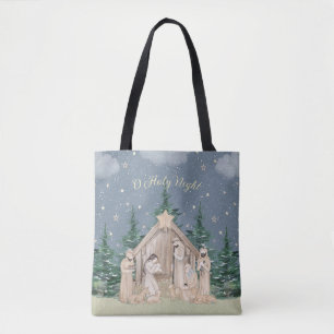 Aquarell-Weihnachtsgeburt Tasche