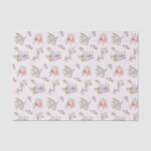 Aquarell-Weihnachtsgeschenke, Ornamente, Zweige Seidenpapier