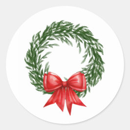 Aquarell-Weihnachtsgirlande-Aufkleber Runder Aufkleber