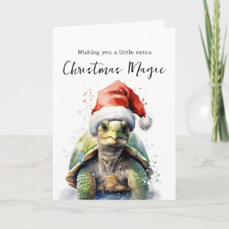 Aquarell Weihnachtskarte Exotic Tortoise Dankeskarte
