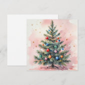 Aquarell-Weihnachtskarte. Feiertagskarte (Vorne/Hinten)