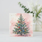 Aquarell-Weihnachtskarte. Feiertagskarte (Stehend Vorderseite)