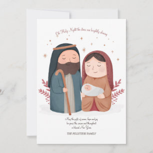 Aquarell-Weihnachtskarte Geburt Christi Feiertagskarte