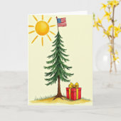 Aquarell-Weihnachtskarte mit Baum Karte (Gelbe Blume)