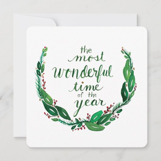 Aquarell-Weihnachtskarte - Quadratisch (Vorderseite)