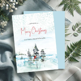 Aquarell Weihnachtskarten außer Foto Feiertagskarte