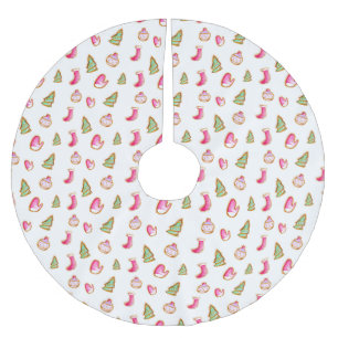 Aquarell-Weihnachtskekse Feiertage Süß Polyester Weihnachtsbaumdecke