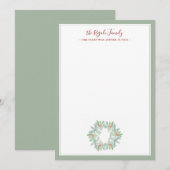 Aquarell-Weihnachtskranz Einzugsgeschenk Mitteilungskarte (Vorne/Hinten)