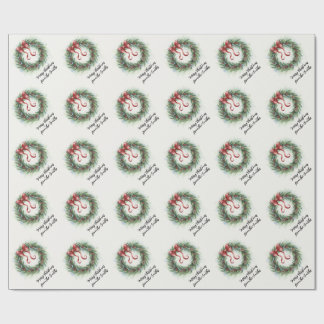 Aquarell-Weihnachtskranz Geschenkpapier