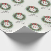 Aquarell-Weihnachtskranz Geschenkpapier (Ecke)