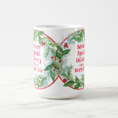 Aquarell-Weihnachtskranz Santa Nordpol Kaffeetasse (Mittel)