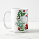 Aquarell-Weihnachtskranz Vintage-Santa Kaffeetasse (Links)