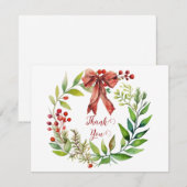 Aquarell-Weihnachtskränze Danke Feiertagskarte (Vorne/Hinten)