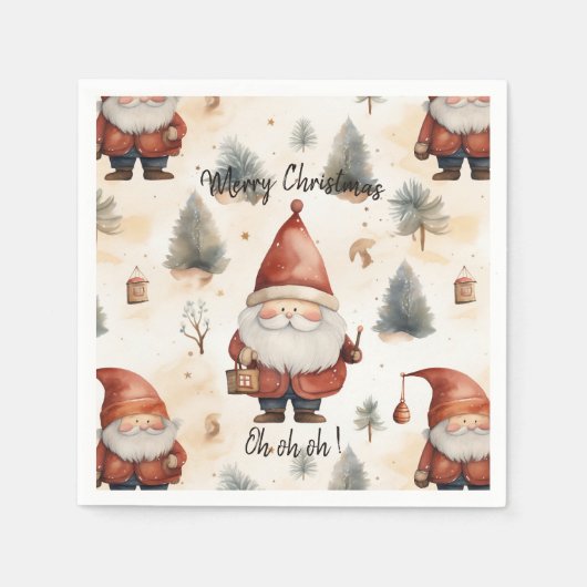 Aquarell-Weihnachtsmann 2 - Serviette (Vorderseite)
