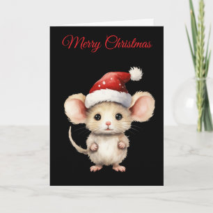 Aquarell-Weihnachtsmaus Feiertagskarte