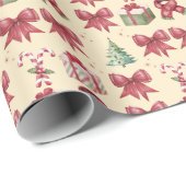 Aquarell-Weihnachtsmuster-Geschenk Geschenkpapier (Rolleneckpunkt)