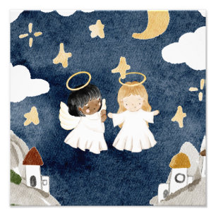 Aquarell-Weihnachtsnativität Fotodruck