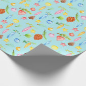 Aquarell-WeihnachtsPackpapier-Türkis Geschenkpapier (Ecke)