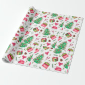 Aquarell-Weihnachtspapier Geschenkpapier (Ungerollt)