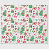 Aquarell-Weihnachtspapier Geschenkpapier (Flach)