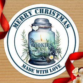 Aquarell-Weihnachtsplätzchen-Glas  Runder Aufkleber