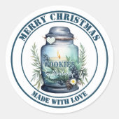 Aquarell-Weihnachtsplätzchen-Glas Runder Aufkleber (Vorderseite)
