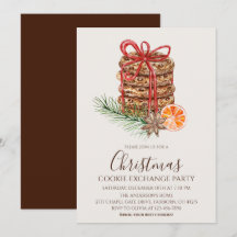 Aquarell-Weihnachtsplätzchen-Tauschparty