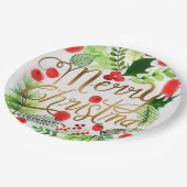 Aquarell Weihnachtsscheibe Pappteller (Schrägansicht)