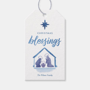 Aquarell-Weihnachtssegen-Geburt Geschenkanhänger