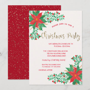 Aquarell-Weihnachtsstern, Confetti Company Weihnac Einladung