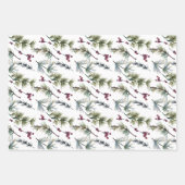 Aquarell-Weihnachtsstern-Muster Geschenkpapier Set (Vorderseite 2)