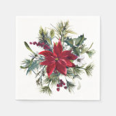 Aquarell-Weihnachtsstern-Muster  Serviette (Vorderseite)