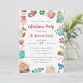 Aquarell Weihnachtsweihnachtsfeiertage Party Einla Einladung (Stehend Vorderseite)
