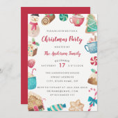 Aquarell Weihnachtsweihnachtsfeiertage Party Einla Einladung (Vorne/Hinten)