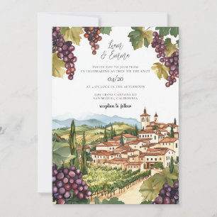Aquarell-Weinbergs-Hochzeitseinladung Einladung