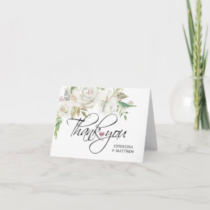Aquarell Weiß Antik Vintage DANKE Hochzeit Karte