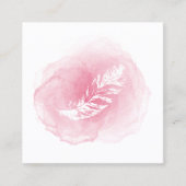 Aquarell-weiße Feder-Visitenkarte Quadratische Visitenkarte (Vorderseite)