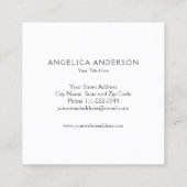 Aquarell-weiße Feder-Visitenkarte Quadratische Visitenkarte (Rückseite)