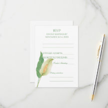 Aquarell weiße Friedenslilie Hochzeit RSVP