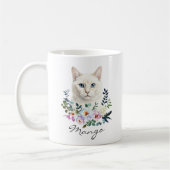 Aquarell Weiße Katze Kaffeetasse (Links)