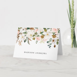 Aquarell Weiße Magnolien Personalisiert