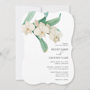 Aquarell Weiße Orchideen Florale Hochzeit Einladung