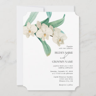 Aquarell Weiße Orchideen Florale Hochzeit Einladung