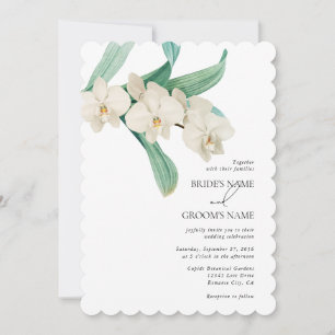 Aquarell Weiße Orchideen Florale Hochzeit Einladung