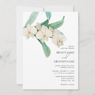 Aquarell Weiße Orchideen Florale Hochzeit Einladung