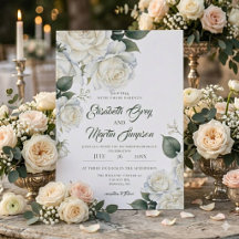 Aquarell Weiße Rose Hochzeit
