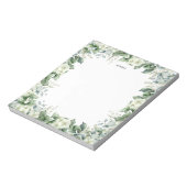 Aquarell Weißer Blütenblättriger Eukalyptus Gewürz Notizblock (Rotiert)