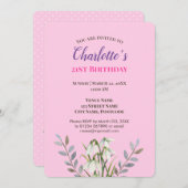 Aquarell Weißer Schneefall Illustration Geburtstag Einladung (Vorne/Hinten)