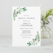 Aquarell Weißes Brautparty mit Blumen und Pflanzen Einladung (Stehend Vorderseite)