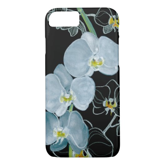 Aquarell-weißes Orchideen-Muster Case-Mate iPhone Hülle (Rückseite)